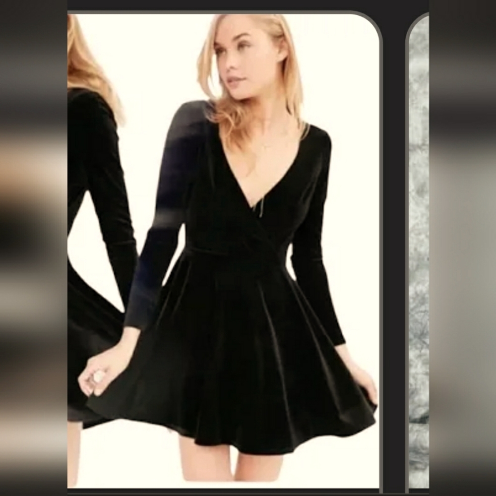 Black velvet skater dress